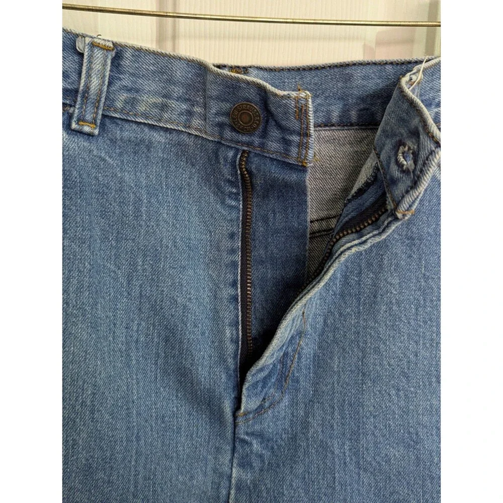 VINTAGE 80s Levi's Demin Skirt White Tab Zip Light to Medium Wash 30x18